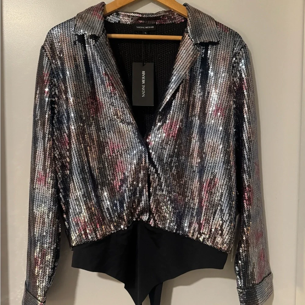 NWT Nadine Merabi Lola Sequin Co-ord Set SOLD OUT XL - Picture 2 of 12